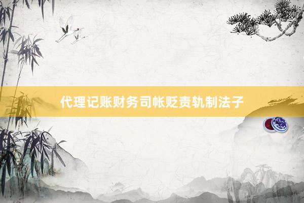代理记账财务司帐贬责轨制法子