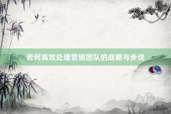 若何高效处理营销团队的战略与步伐